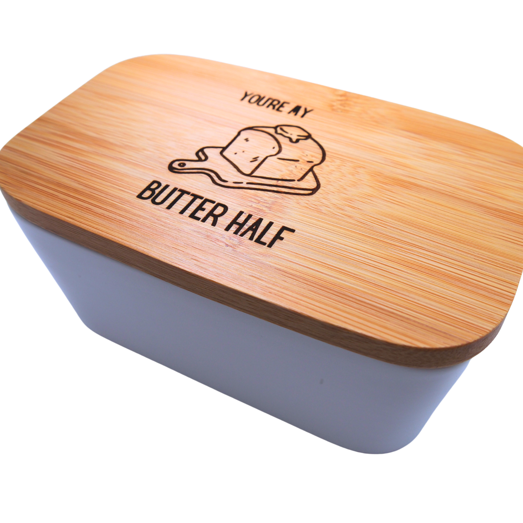 You're My Butter Half Ceramic White Butter Dish