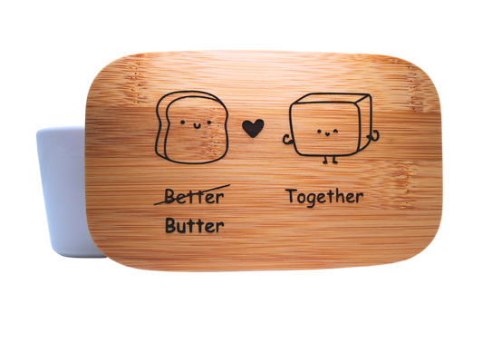 Butter Together Ceramic White Butter Dish