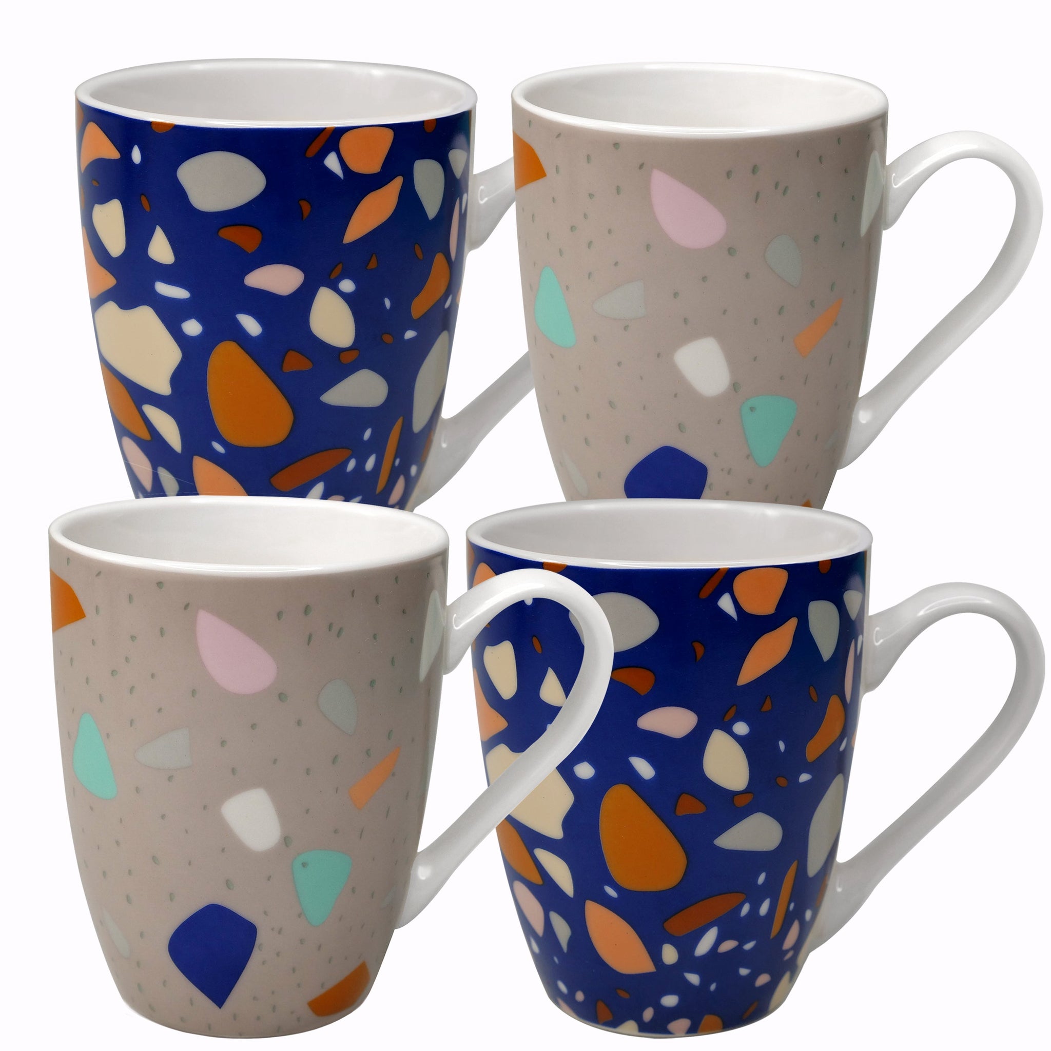 12 oz Mosaic Porcelain Coffee Mug Sets of 4