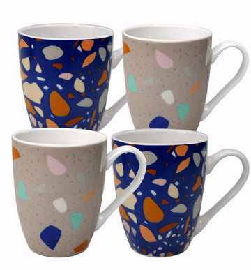 12 oz Mosaic Porcelain Coffee Mug Sets of 4