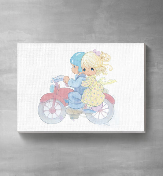 Precious Moments First Ride Canvas Art