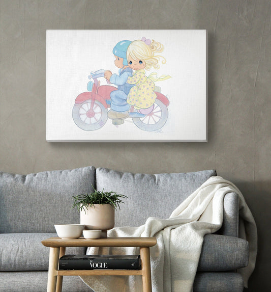 Precious Moments First Ride Canvas Art