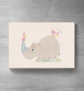 Precious Moments Rhino Canvas Art