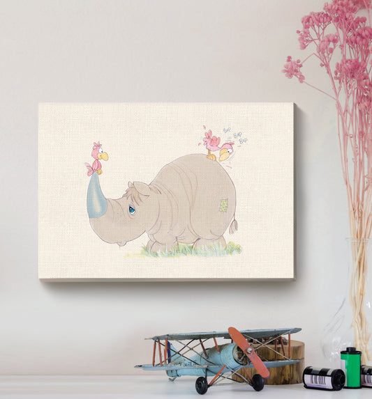 Precious Moments Rhino Canvas Art