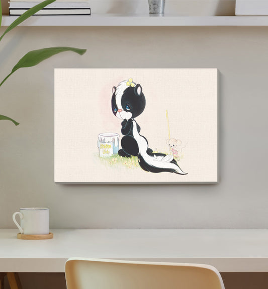 Precious Moments Skunk Canvas Art