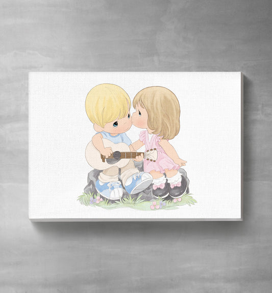 Precious Moments First Kiss Canvas Art