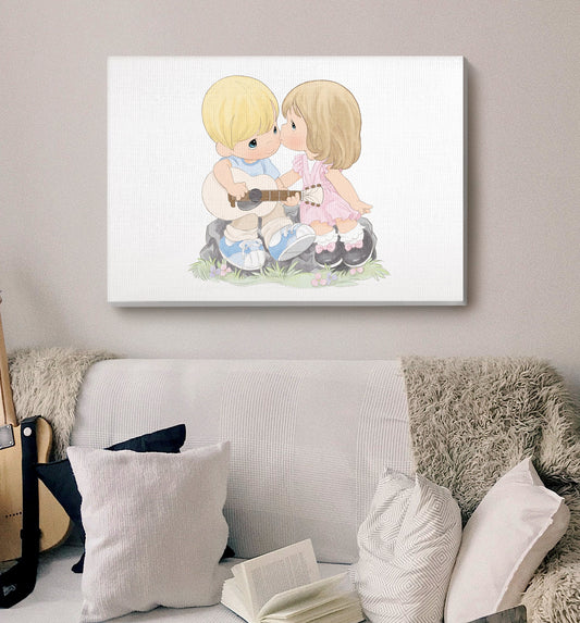 Precious Moments First Kiss Canvas Art