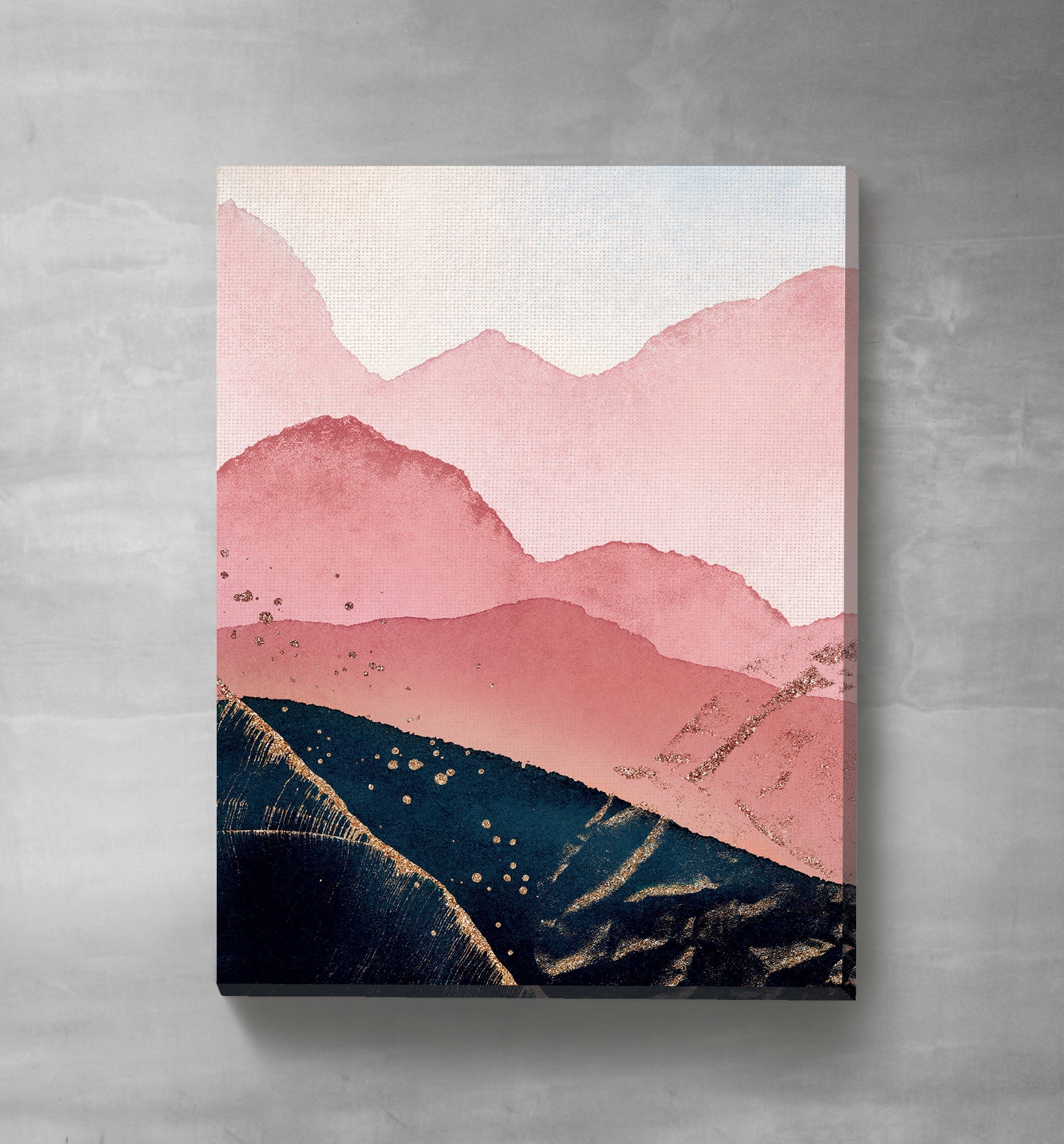 Blue & Mauve Abstract Mountain